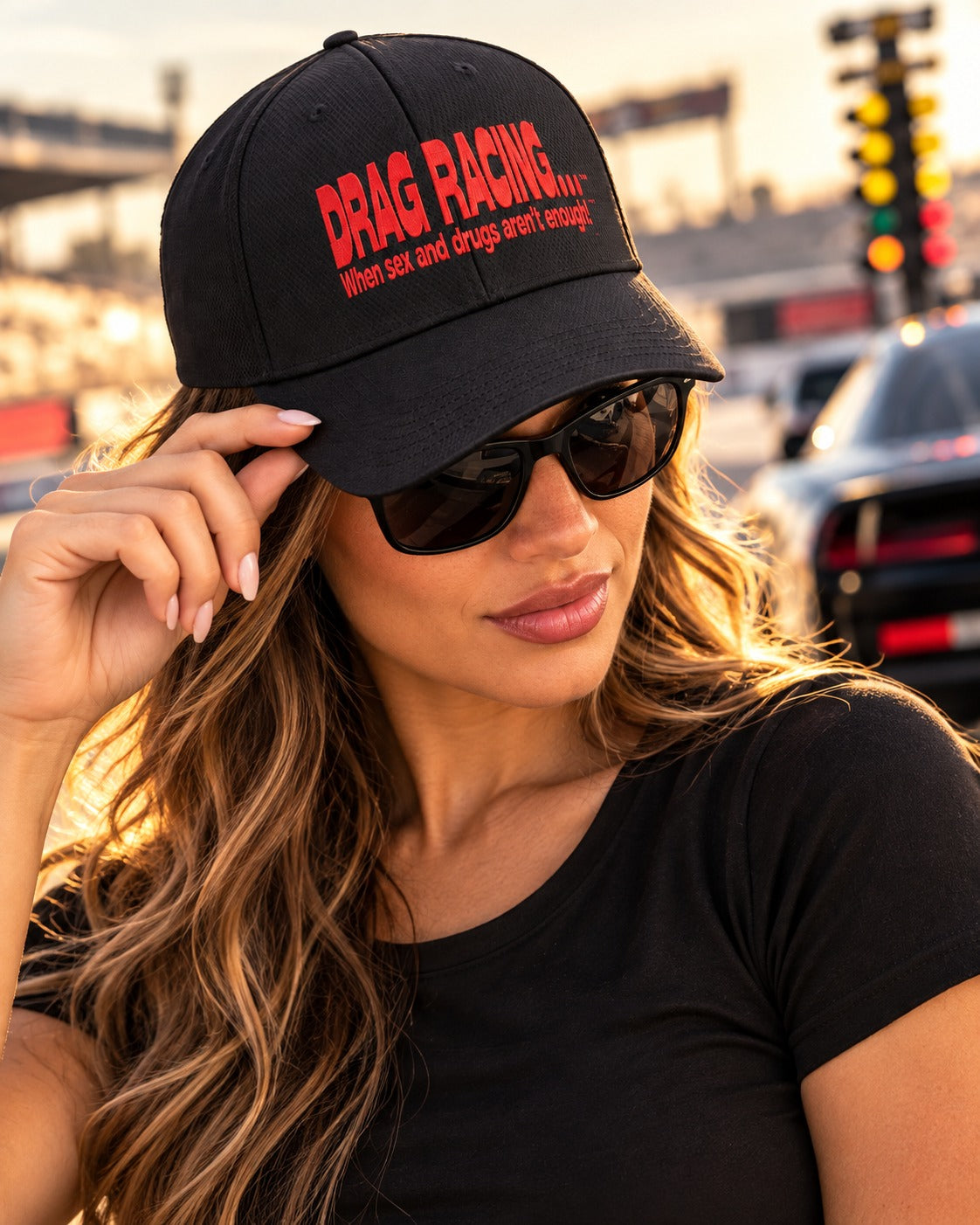 Drag Racing Embroidered Dry-Fit Cap